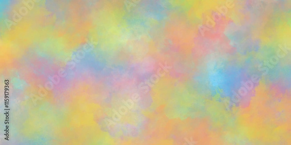 Fototapeta Old watercolor paper background with watercolor splashes, Multi colored pastel background of watercolor, pastel watercolor summer delicate paint of various colors and watercolor stains.