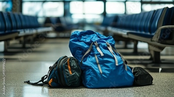 Fototapeta Organized Area for Lost and Found Items in Busy Airport Transportation Hub