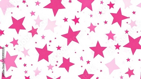 Obraz Pink Seamless Stars Pattern Background 2D Image