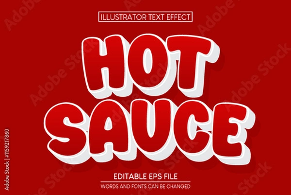 Fototapeta Hot sauce text effect, editable chili and pepper text style
