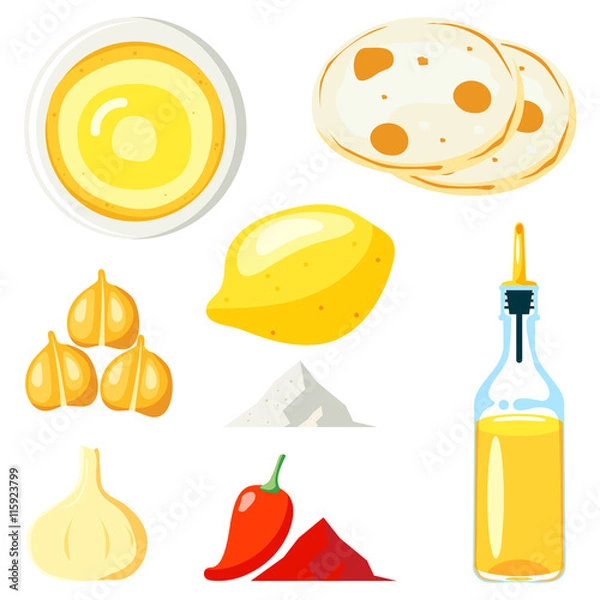 Fototapeta Hummus vector illustration