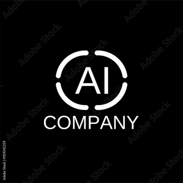 Fototapeta Modern AI vector logo for tech startups and digital platforms