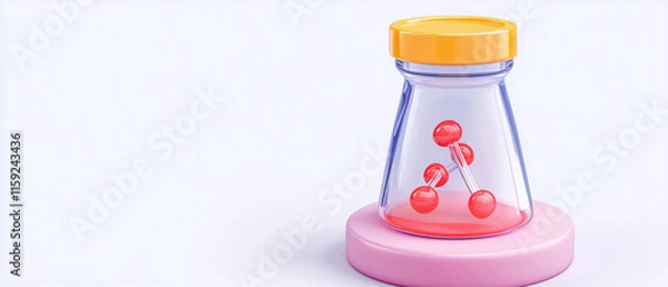 Fototapeta Science Molecule in Glass Flask.