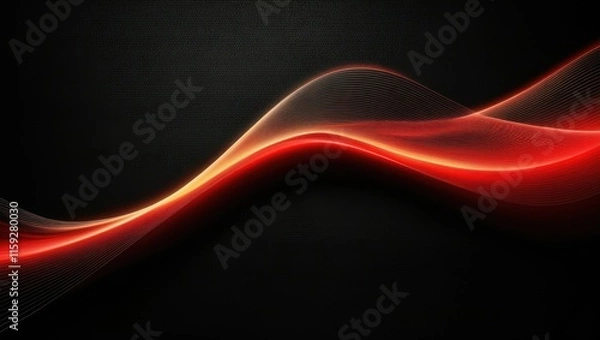 Obraz Abstract red wave flowing across black background, representing energy and motion  Ideal for technology or design concepts