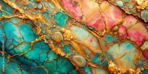 Fototapeta Vibrant Abstract Texture of Colorful Stone Surface