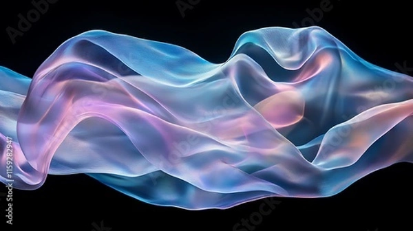 Fototapeta Abstract Flowing Fabric Pastel Hues Dark Background