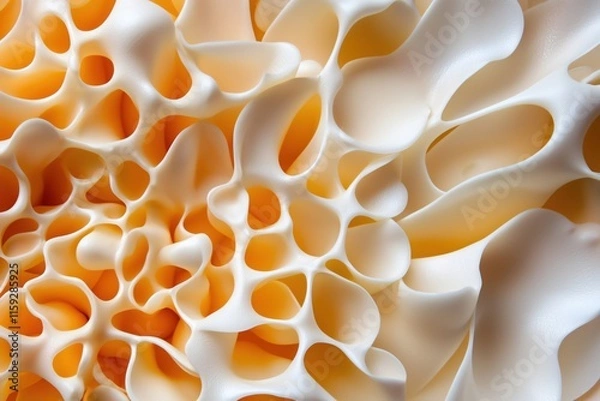 Fototapeta Abstract texture with soft organic forms in yellow and white shades for background use