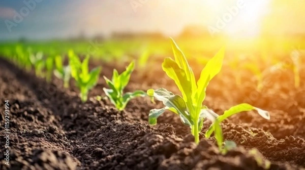 Fototapeta Panoramic Rural Farming Landscape with Soft Light