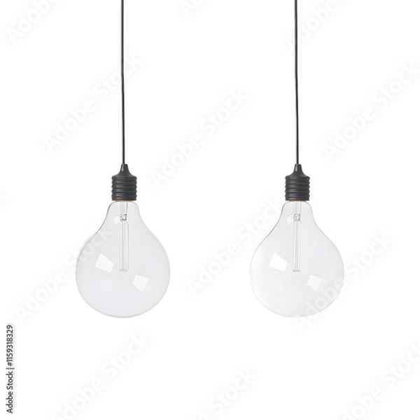 Fototapeta Decorative lightbulb design on a white background, showcasing creativity and modern aesthetics for home decor and lighting solutions.
