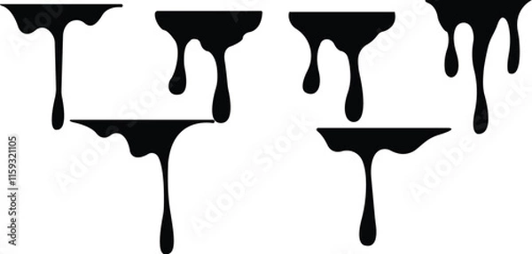 Fototapeta Black and white paint dripping