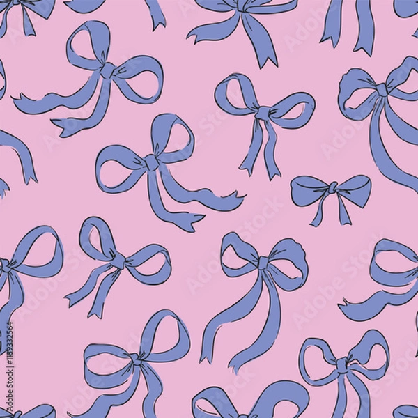 Obraz Beautiful Bows holiday design pattern seamless Vector Illustration