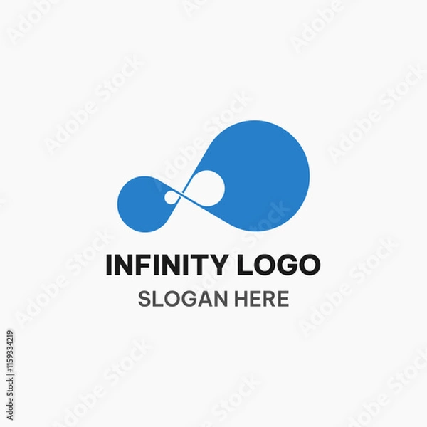 Obraz Infinity icon template in simple style. Connect logo vector illustration