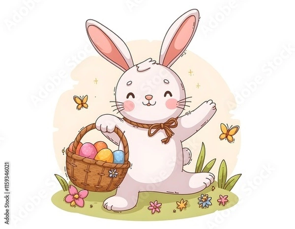 Fototapeta easter bunny with eggs