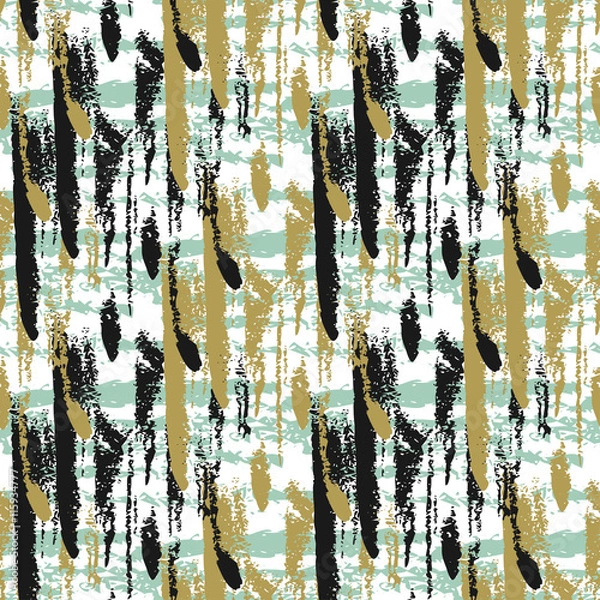 Fototapeta Seamless pattern with grunge textures. Hand drawn fashion hipster background. Vector for print, fabric, textile, wrapping