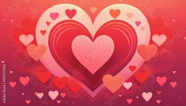 Fototapeta Valentine’s Day-themed wallpaper featuring heart-shaped patterns, soft gradients, and romantic symbols like cupid arrows or intertwined hearts.