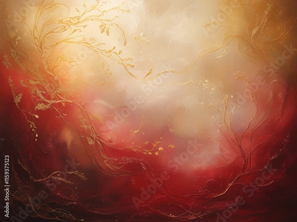 Fototapeta Red And Golden Abstract Background