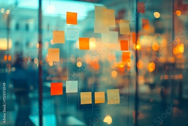 Obraz Blurred Window Project Planning Session