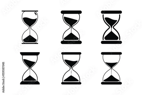 Fototapeta Hourglass icon set bundle vector illustrator