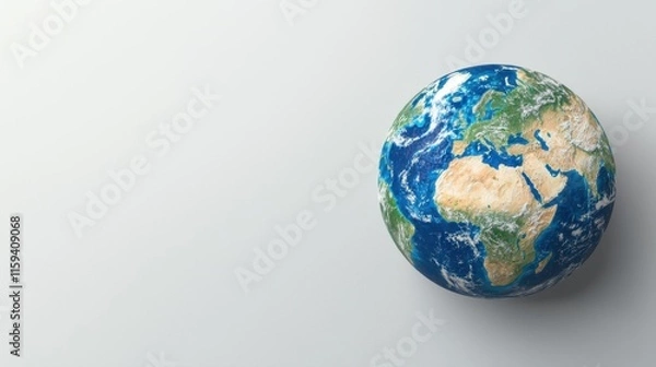 Fototapeta Realistic globe of Earth showing continents and oceans in detail
