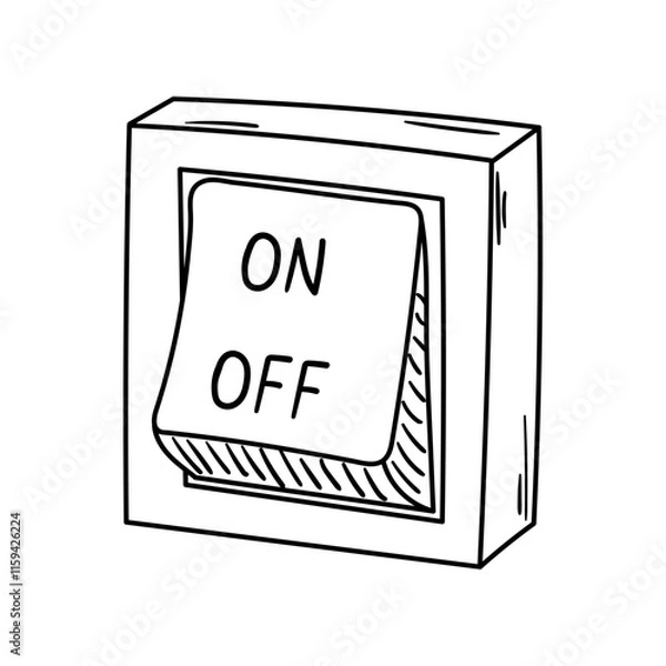 Obraz Switch vector icon in doodle style. Symbol in simple design. Cartoon object hand drawn isolated on white background.
