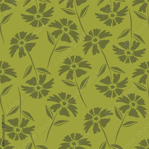 Fototapeta Cute hand drawn floral seamless pattern background