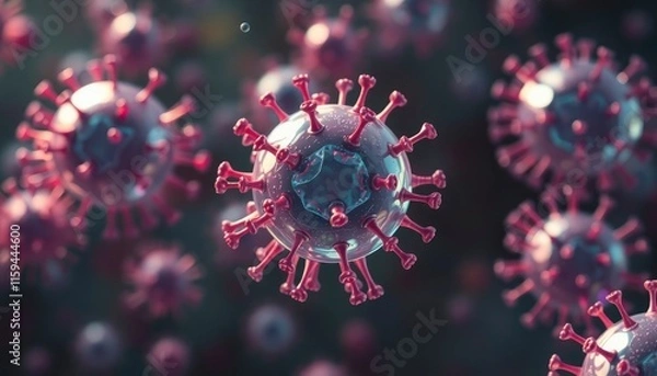 Obraz virus bacteri and corona virus 3d rendering
