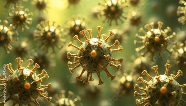 Obraz virus bacteri and corona virus 3d rendering
