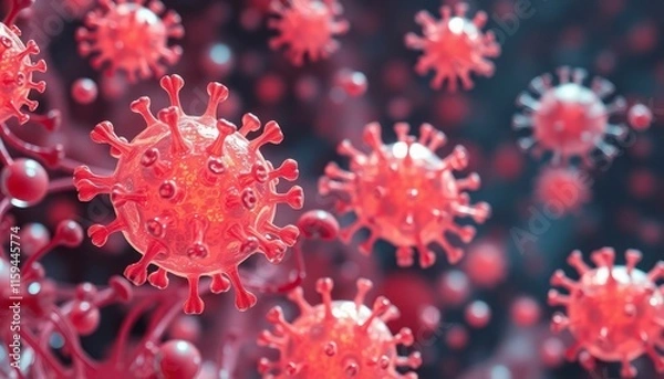 Obraz virus bacteri and corona virus 3d rendering