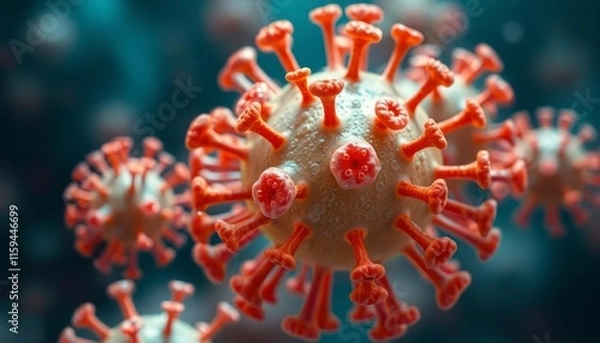 Obraz virus bacteri and corona virus 3d rendering