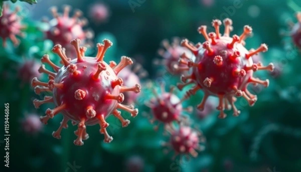 Obraz virus bacteri and corona virus 3d rendering