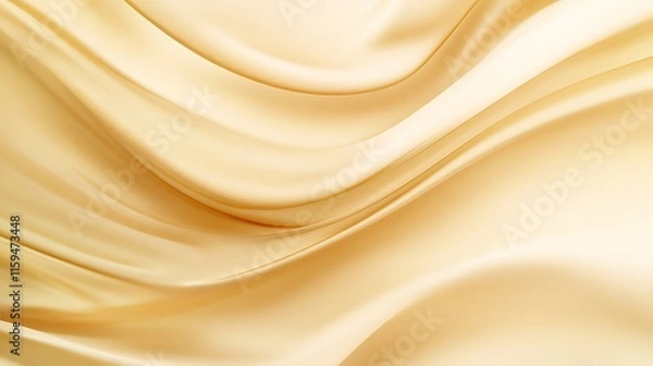Fototapeta Abstract cream silk fabric waves, elegant soft texture background.
