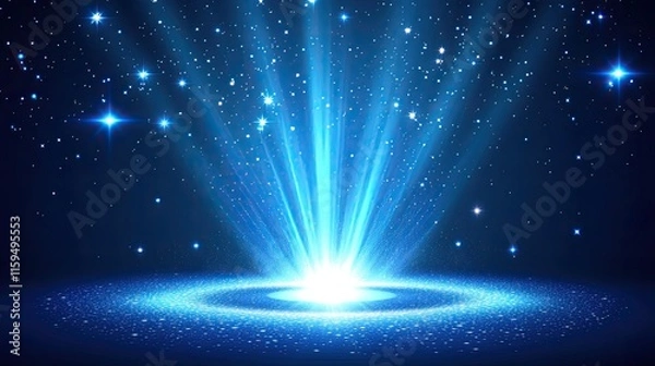 Obraz Celestial Light Beams Erupting From Galactic Core