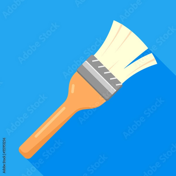 Fototapeta Paintbrush tool. Flat style icon. Vector design.