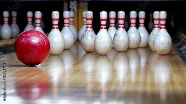 Fototapeta Bowling game relaxing background generetad by ai