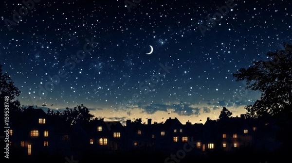 Fototapeta Night sky nature landscape background