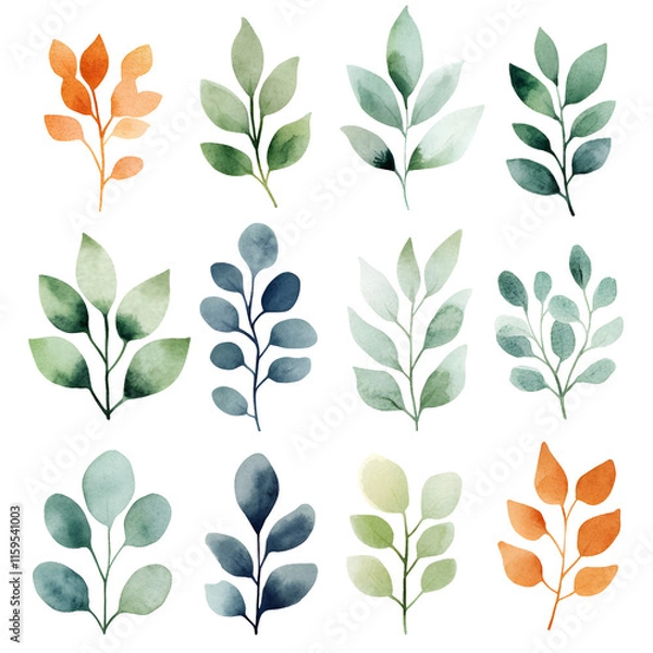 Obraz A set of lilac flower stickers in various shapes transparant background