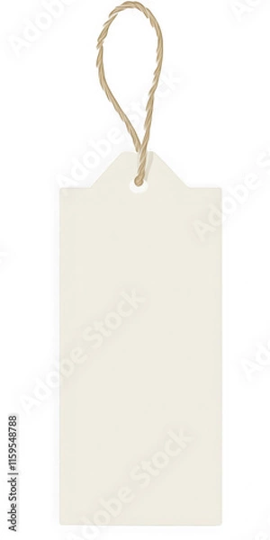 Fototapeta Blank price tag tied with string isolated 
