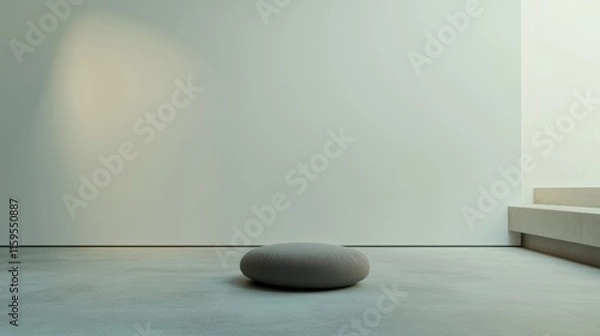 Fototapeta Modern minimalist meditation room with minimal decor. Featuring a clean, open design with contemporary lines