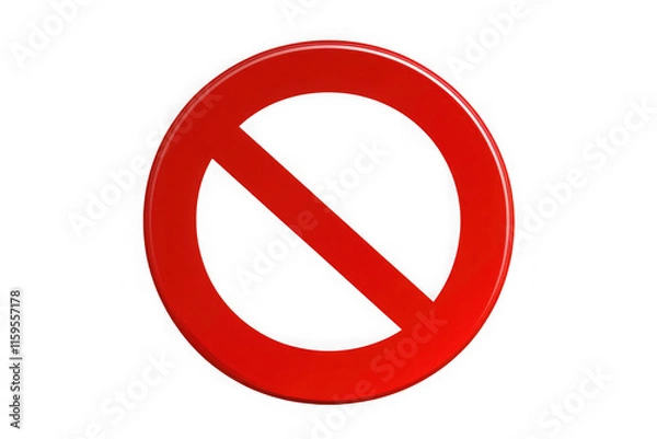 Fototapeta Isolated red Not Allowed stop sign, Prohibition sign or stop sign illustration in PNG isolated on transparent background 
