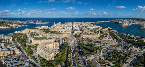 Fototapeta Aerial photo from Valetta, Malta
