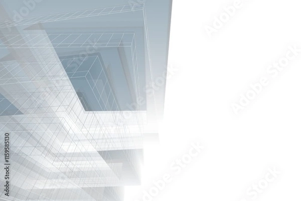Fototapeta Abstract background of modern architecture 3d illustration
