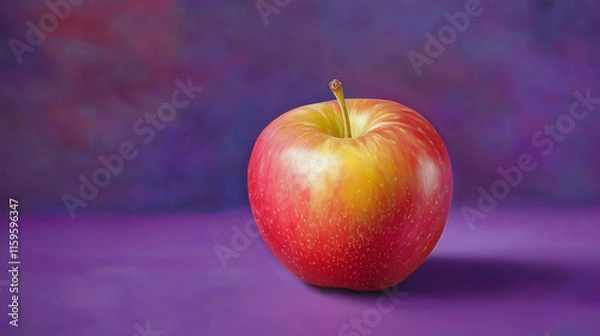 Obraz red apple  isolated on purple  background