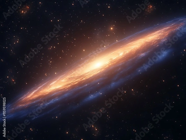 Obraz Glowing Cosmic Spiral Galaxy In Deep Space