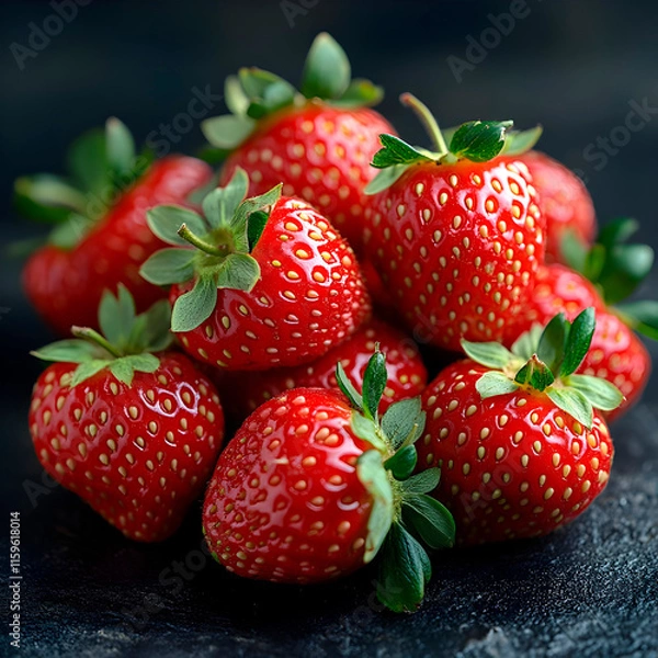 Obraz Morango no fundo preto