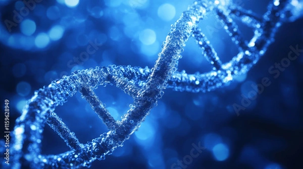 Fototapeta DNA background triangulation. Geometric abstract backdrop with connected lines and dots. Science background. 