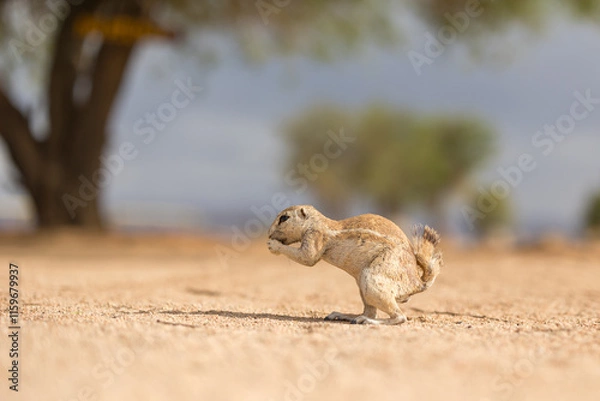 Fototapeta squirrel on the ground