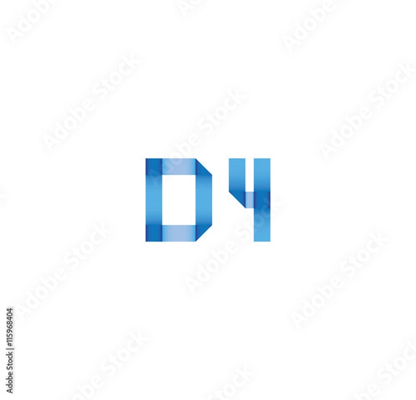 Fototapeta d4 initial simple modern blue 