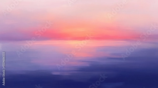 Obraz Serene Sunset Reflection Over Calm Waters