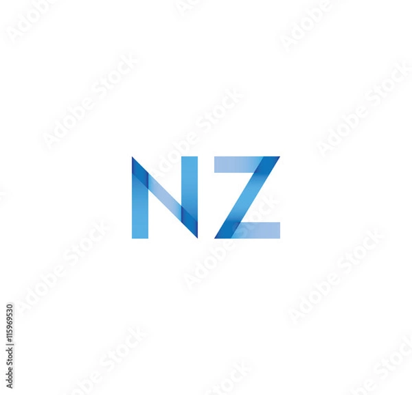 Obraz nz initial simple modern blue 