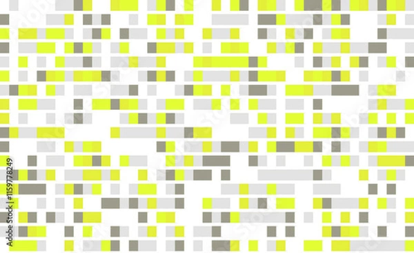 Fototapeta greyscale and vivid yellow tiles on transparent created using algorithmic procedural javascript